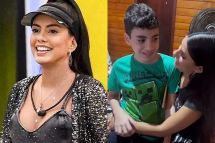 Fernanda reencontra o filho