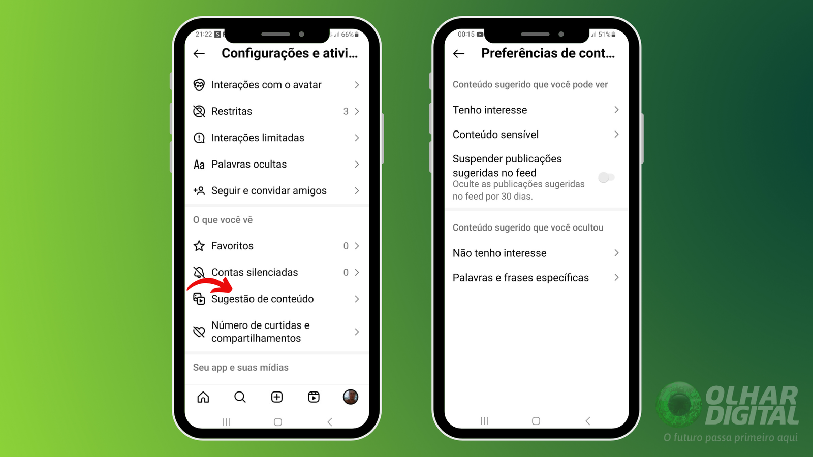 Tutorial de filtro de conteúdo político no Instagram